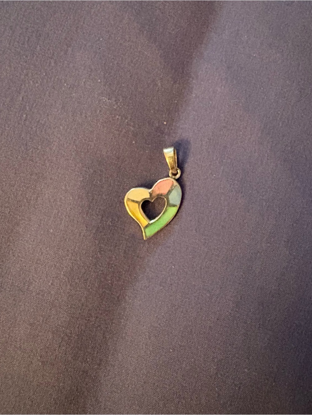 Multicoloured Heart Pendant, Made From Real Silver